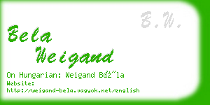 bela weigand business card